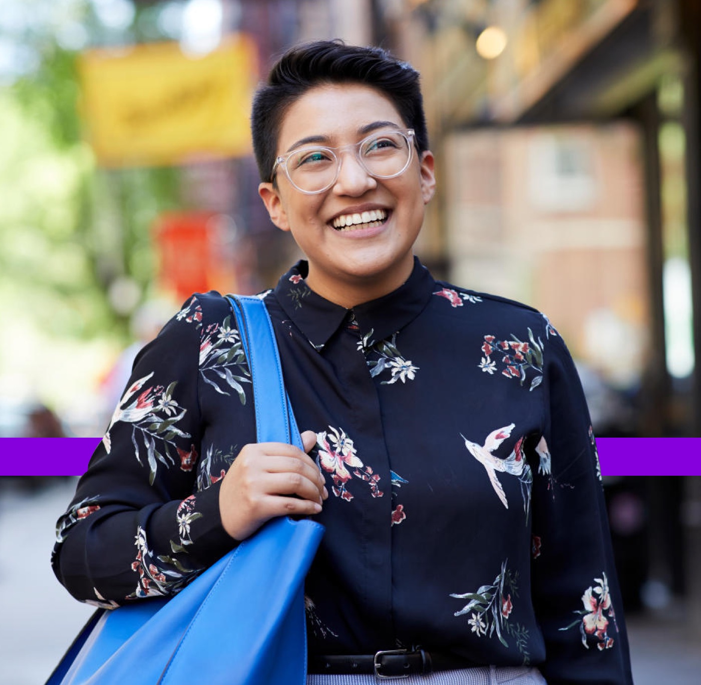student walking nyc street